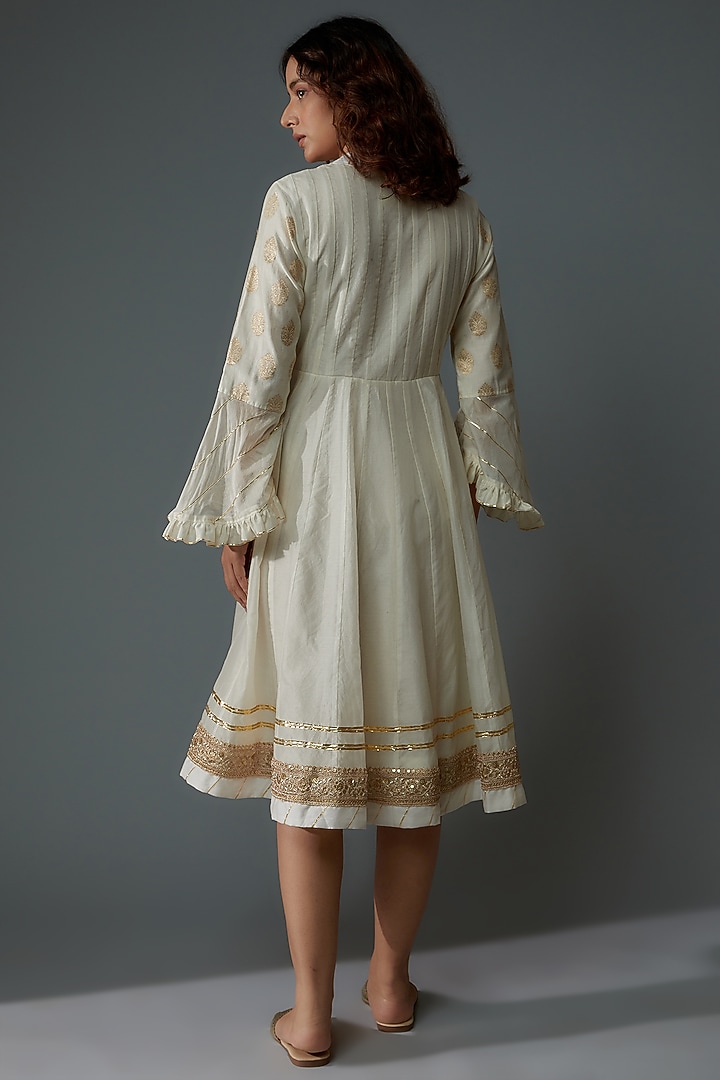 Ivory Chanderi Summer Dress by Priyanka Jha at Pernia's Pop Up Shop