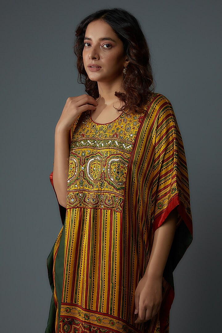 Multi-Colored Modal Silk Printed Kaftan by Priyanka Jha at Pernia's Pop Up Shop