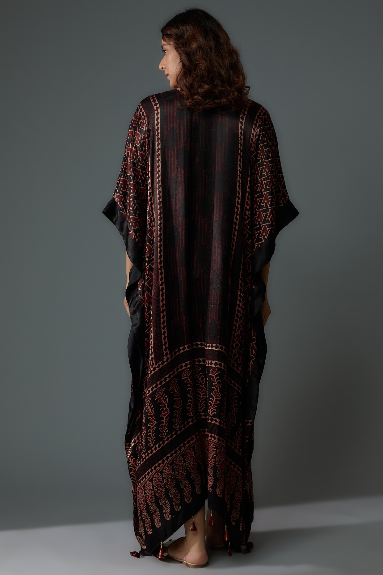 Multi-Colored Modal Silk Printed Kaftan by Priyanka Jha at