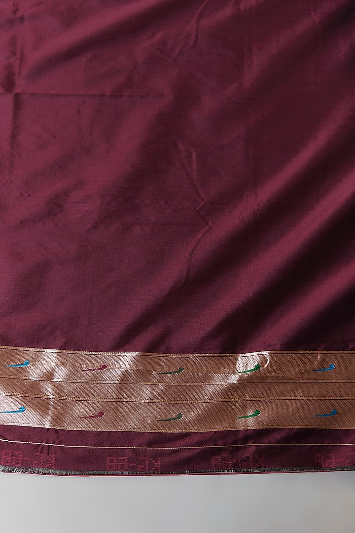 Dark Purple Viscose Silk Paithani Party Wear Saree Set by Priyanka Jha at Pernia's Pop Up Shop
