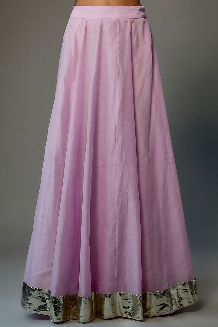 Mauve Pure Chanderi Silk Embroidered Kurta Set by Priyanka Jha at Pernia's Pop Up Shop