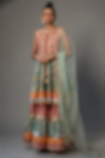 Multi-Colored Pure Cotton Printed Gharara Set by Priyanka Jha