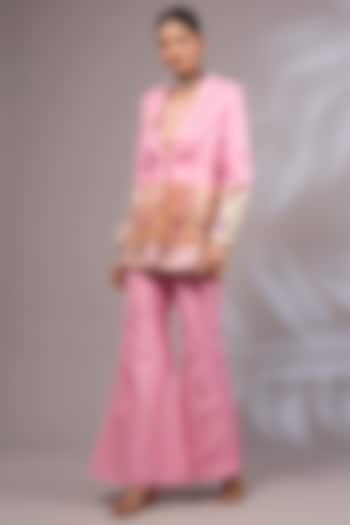 Pink Silk Banarasi Blazer Set by Priyanka Jha at Pernia's Pop Up Shop
