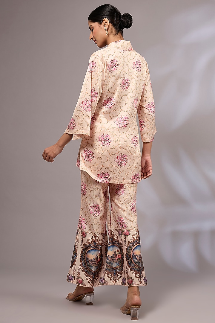 Blush Pink Modal Silk Printed Co-Ord Set by Priyanka Jha at Pernia's Pop Up Shop