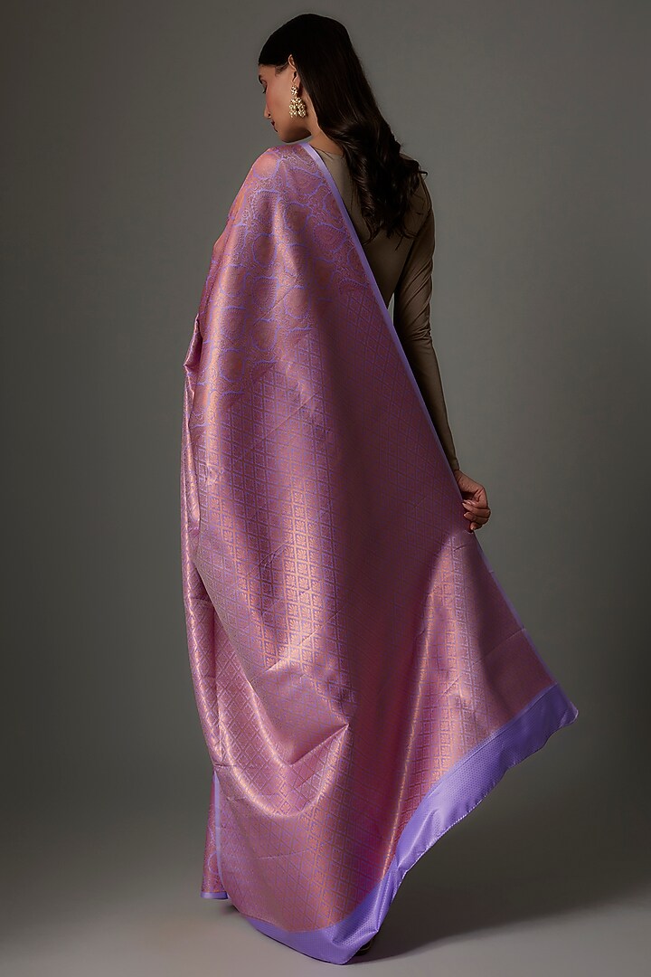Mauve Soft Silk Jacquard Zari Festive Saree Set by Priyanka Jha at Pernia's Pop Up Shop