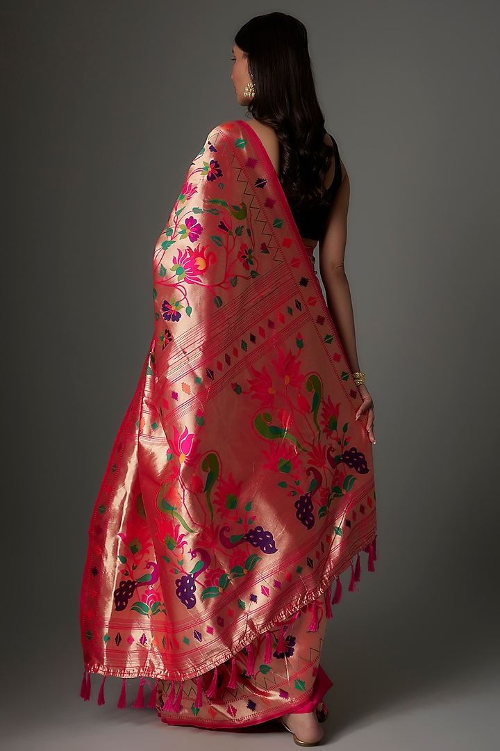Multi-Colored Brocade Banarasi Party Wear Saree Set by Priyanka Jha at Pernia's Pop Up Shop