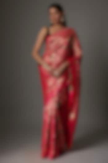 Multi-Colored Brocade Banarasi Saree Set by Priyanka Jha at Pernia's Pop Up Shop