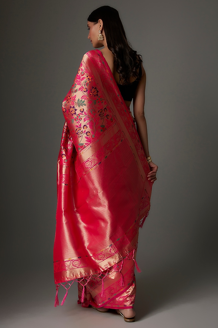 Multi-Colored Brocade Banarasi Party Wear Saree Set by Priyanka Jha at Pernia's Pop Up Shop