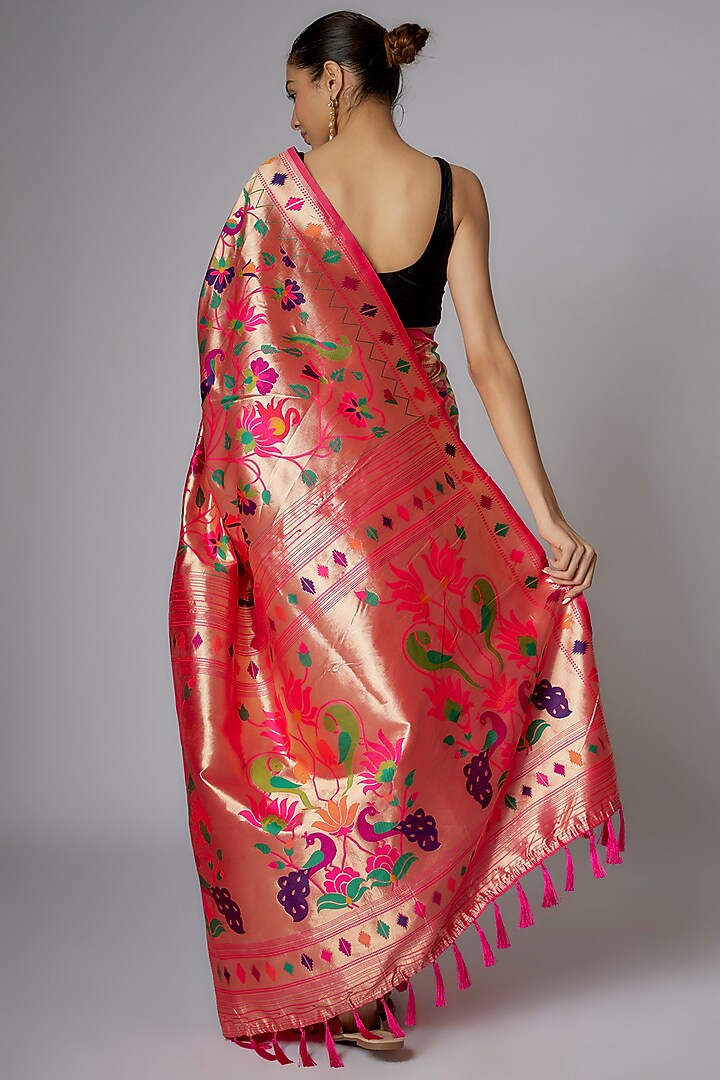 Multi-Colored Blended Silk Banarasi Party Wear Saree Set by Priyanka Jha at Pernia's Pop Up Shop