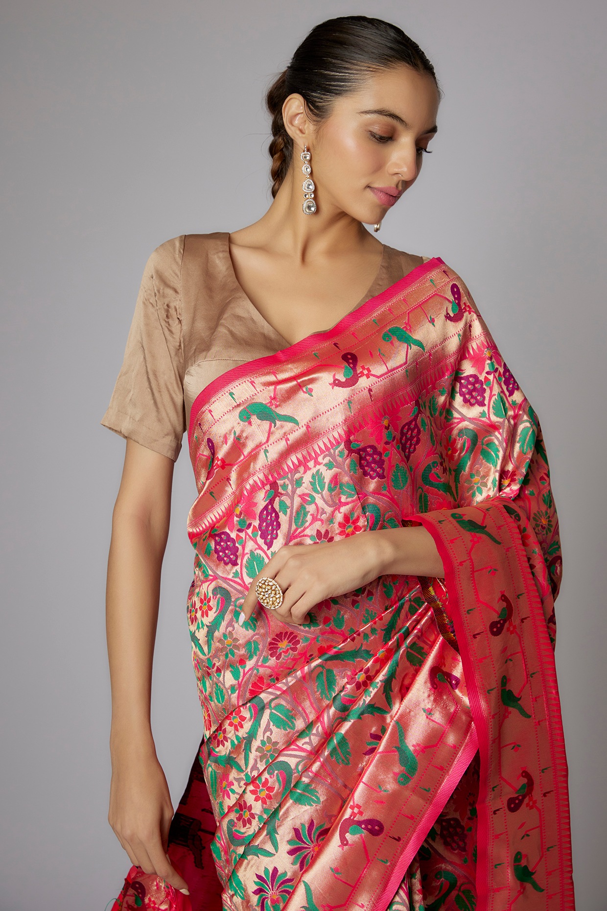 Buy Multi Colour Banarasi Silk Saree | Designer Sarees