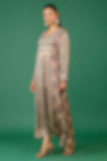 Maroon Modal Silk Ajrakh Hand Block Printed Summer Dress by Priyanka Jha at Pernia's Pop Up Shop