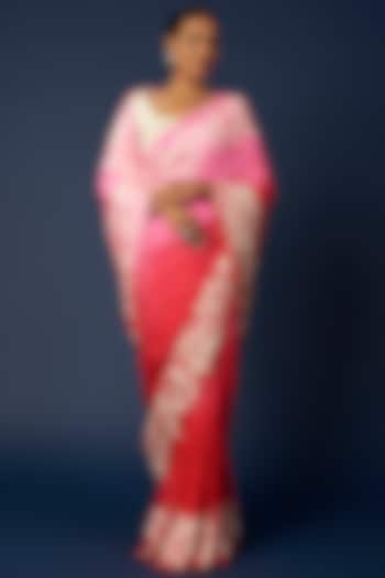 Blush Pink Hand Embroidered Saree Set by Priyanka Jha