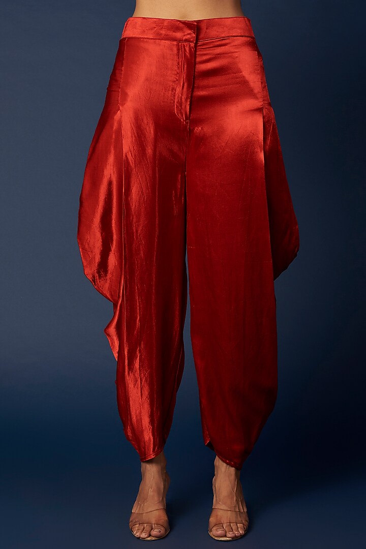 Red Silk Co-Ord Set by Priyanka Jha at Pernia's Pop Up Shop