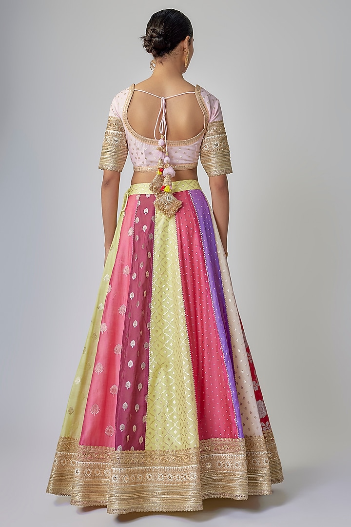 Multi-Colored Banarasi Chanderi Wedding Lehenga Set by Priyanka Jha at Pernia's Pop Up Shop