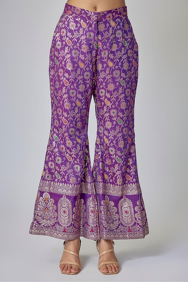 Dark Purple Banarasi Brocade Co-Ord Set by Priyanka Jha at Pernia's Pop Up Shop