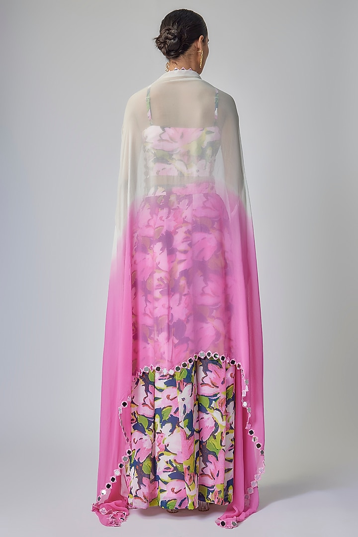 Multi-Colored Georgette Floral Printed Pant Set by Priyanka Jha at Pernia's Pop Up Shop