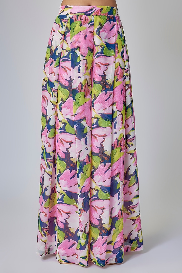 Multi-Colored Georgette Floral Printed Pant Set by Priyanka Jha at Pernia's Pop Up Shop