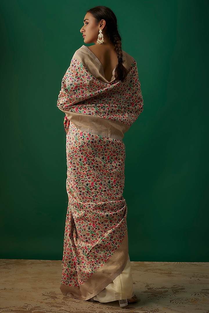 Multi-Colored Kani Viscose Silk Party Wear Saree Set by Priyanka Jha at Pernia's Pop Up Shop