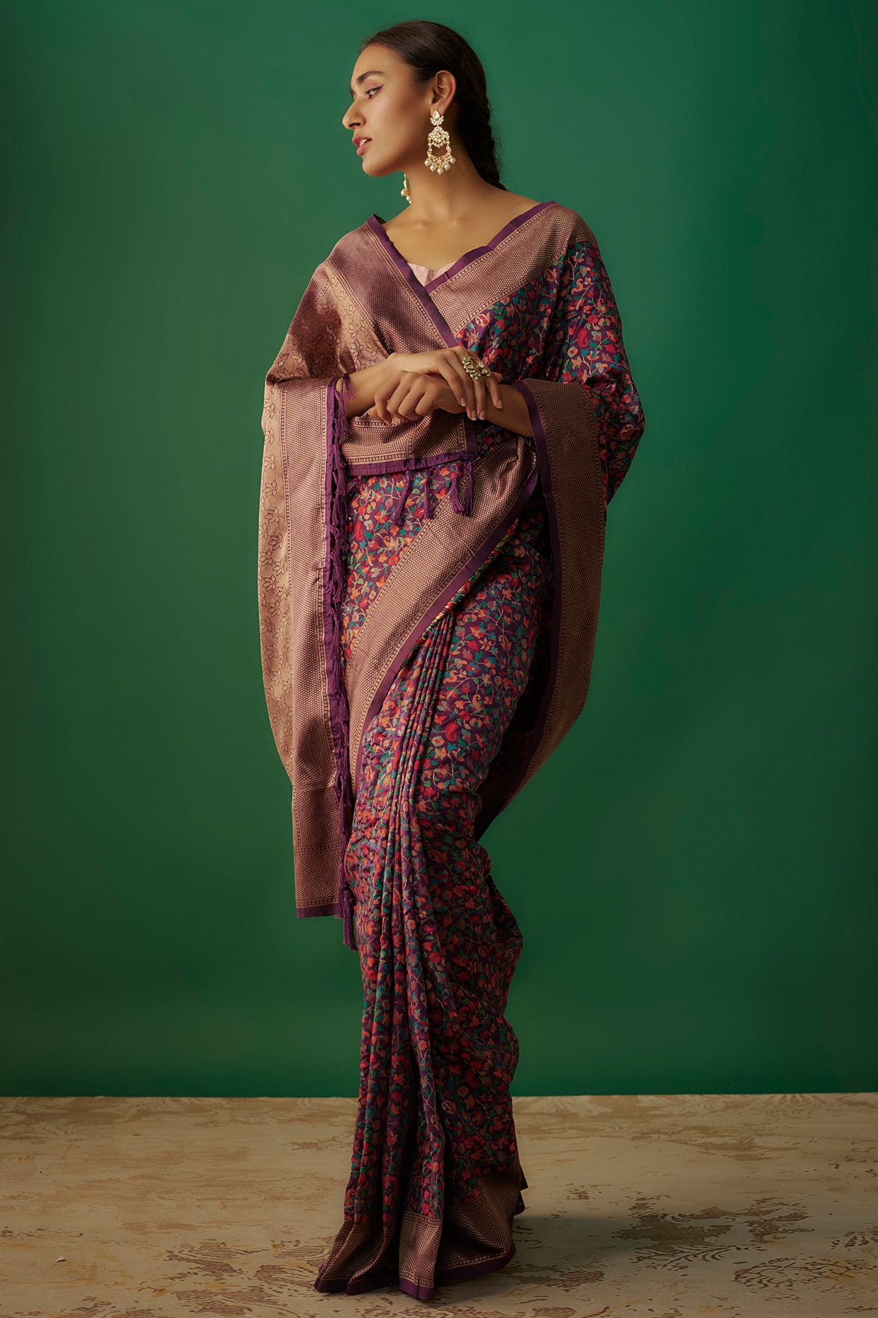 Buy Blue Banarasi Kani Silk Cotton Saree Online | Weaveinindia –  WeaveinIndia