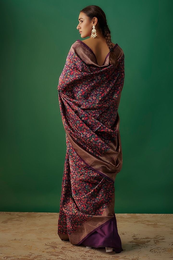 Multi-Colored Kani Viscose Silk Party Wear Saree Set by Priyanka Jha at Pernia's Pop Up Shop