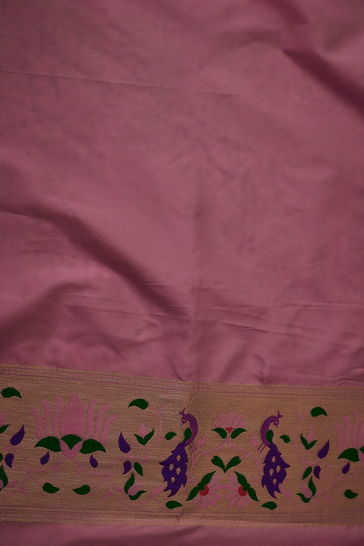 Baby Pink Viscose Paithani Silk Party Wear Saree Set by Priyanka Jha at Pernia's Pop Up Shop