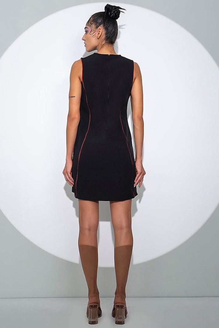 Black Crepe Straight Mini Summer Dress by Pocketful Of Cherrie at Pernia's Pop Up Shop