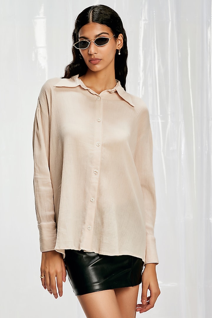 Hazelwood Crinkle Cotton Shirt by Pocketful Of Cherrie
