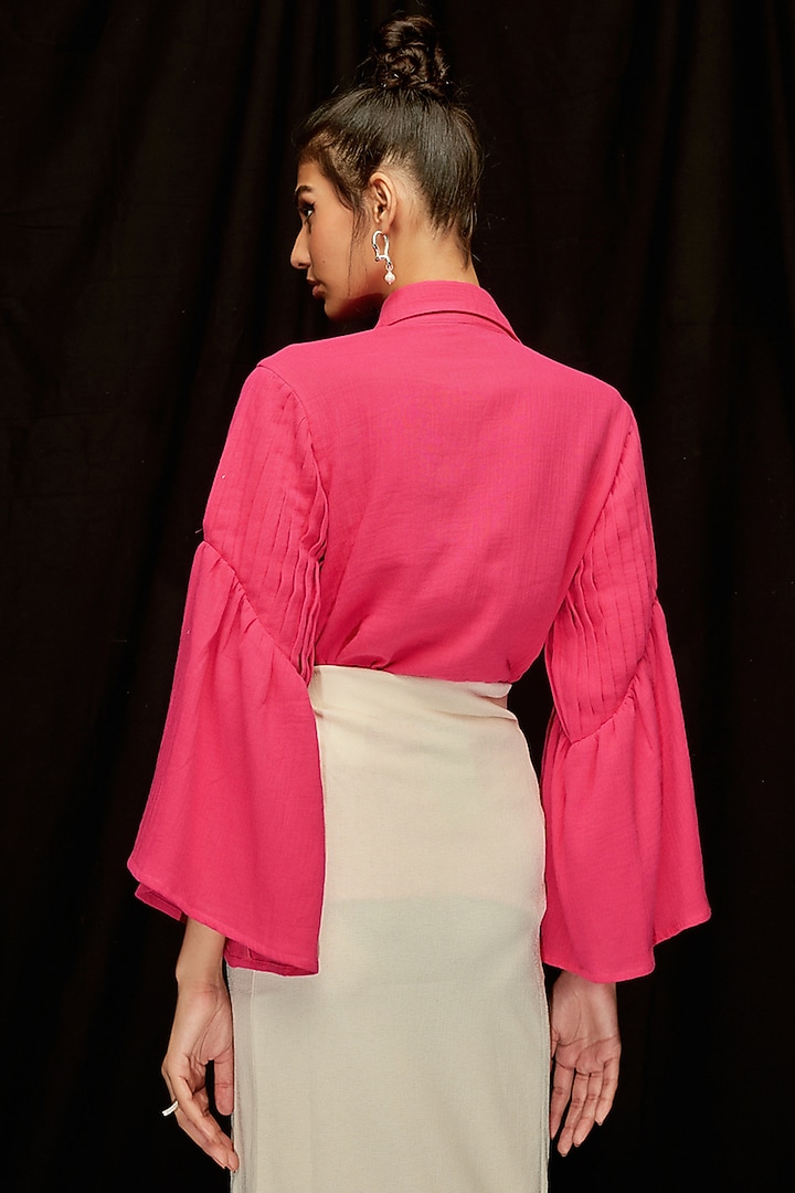 Fuchsia Pink Double Layer Cotton Shirt by Pocketful Of Cherrie at Pernia's Pop Up Shop