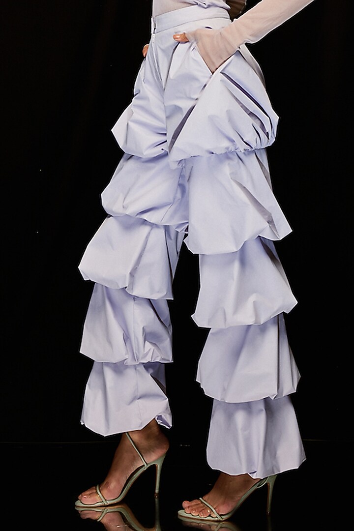 Iris lilac Parachute Layered Trousers by Pocketful Of Cherrie at Pernia's Pop Up Shop