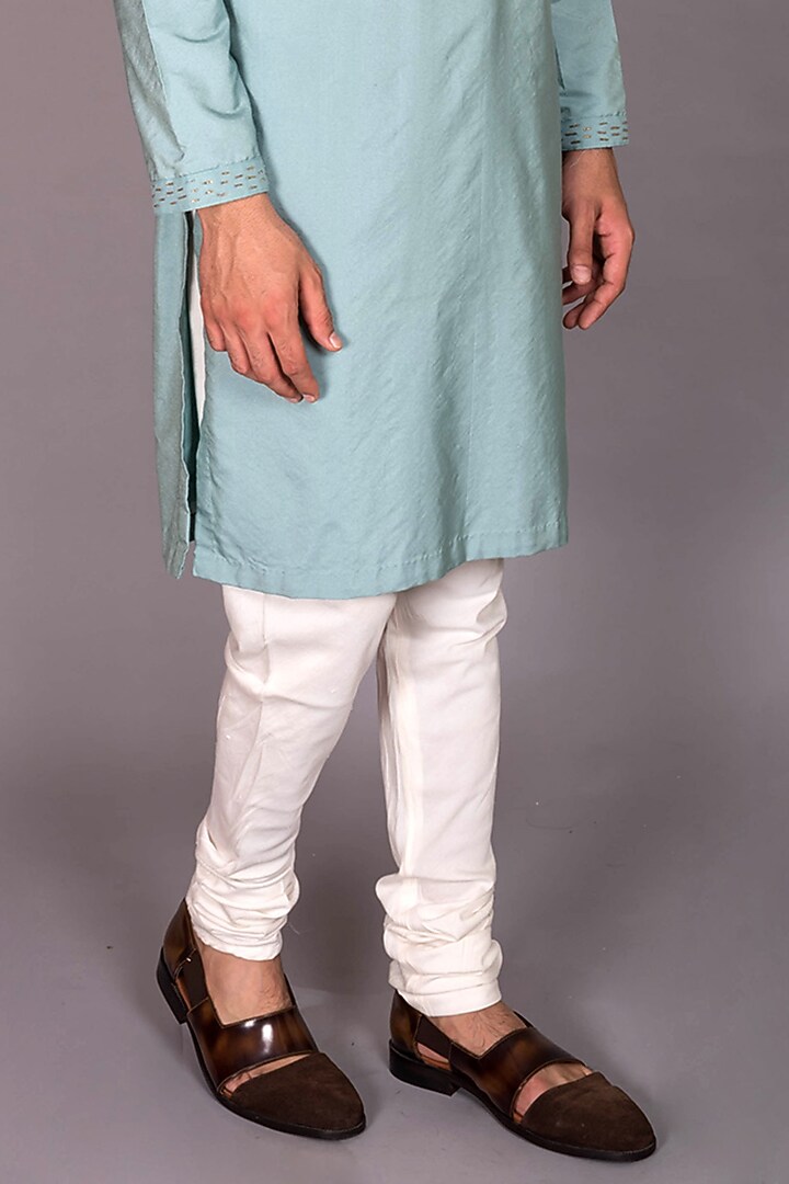 Blue Poly Silk Zardosi Work Kurta Set by PKIN at Pernia's Pop Up Shop