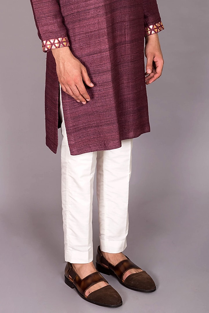 Maroon Silk Gota Patti Kurta Set by PKIN at Pernia's Pop Up Shop