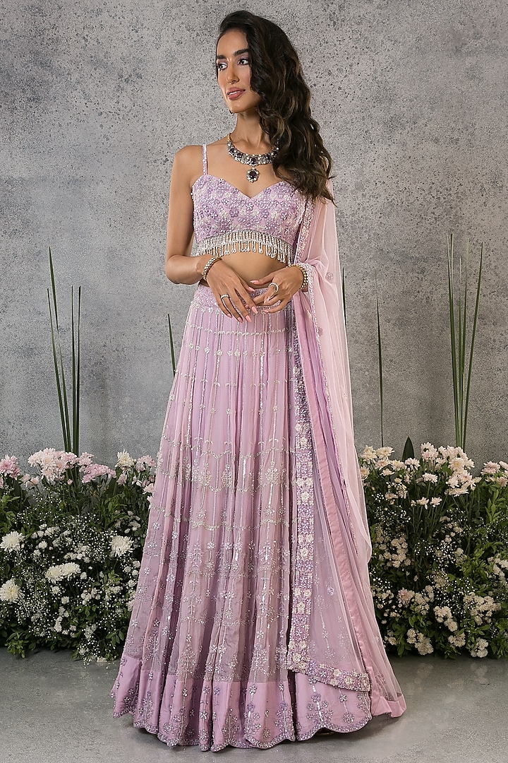 Buy Puneet Gupta Pink Embroidered Bridal Trunk Online