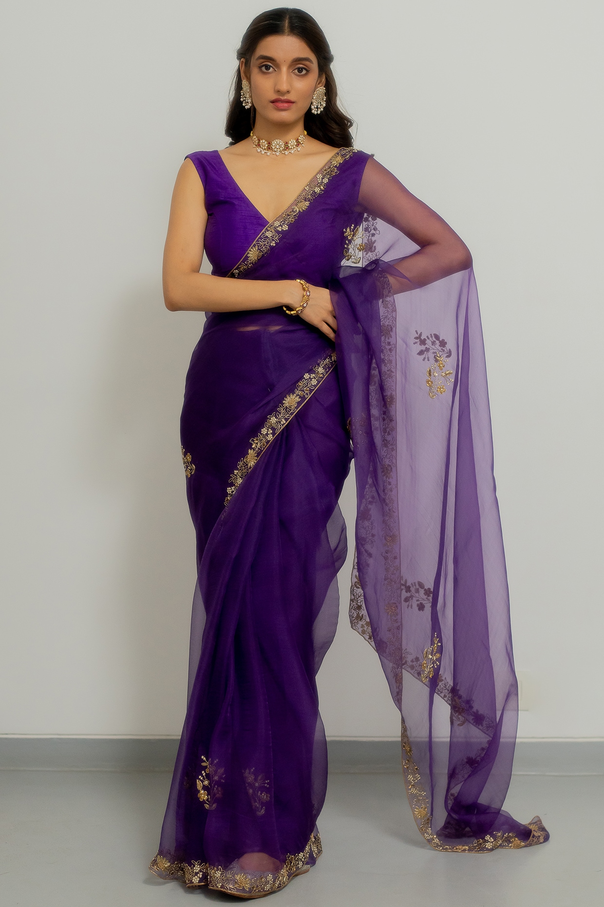 Purple Shimmer Bridal Saree