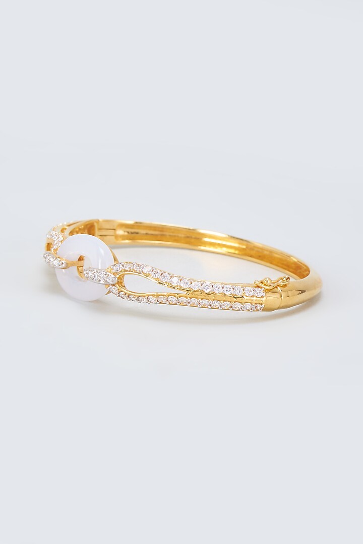 Two Tone Finish Cubic Zirconia Bracelet In Sterling Silver by Plume Jewellery at Pernia's Pop Up Shop