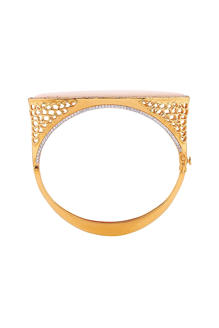 Gold Finish Pearl Bracelet In Sterling Silver by Plume Jewellery at Pernia's Pop Up Shop