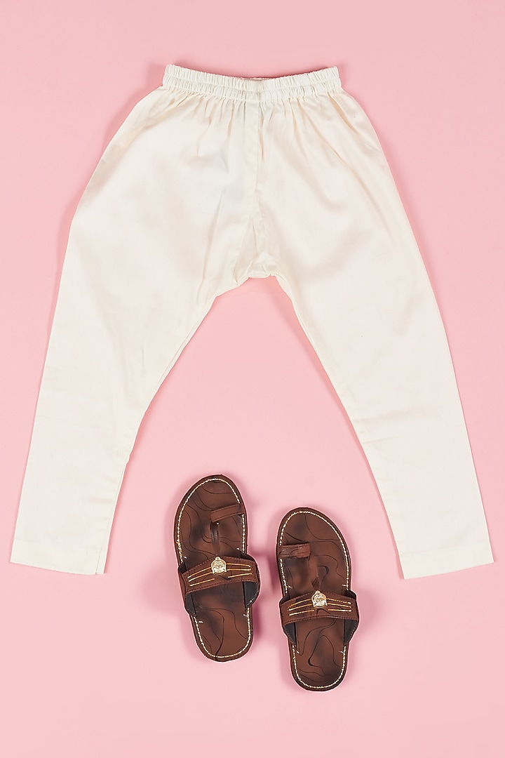Yellow Cotton Silk Kurta Set With Printed Nehru Jacket For Boys by The Plum Bum at Pernia's Pop Up Shop