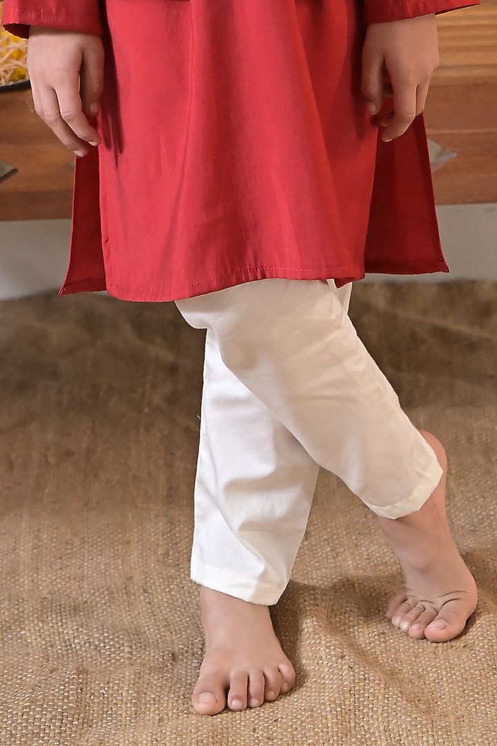 Golden Beige Silk Blend Jacket Set For Boys by The Plum Bum at Pernia's Pop Up Shop