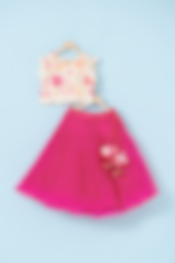 Fuchsia Organza Lehenga Set For Girls by The Plum Bum at Pernia's Pop Up Shop