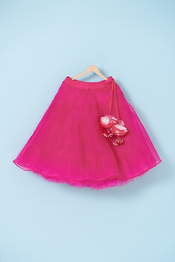Fuchsia Organza Lehenga Set For Girls by The Plum Bum at Pernia's Pop Up Shop