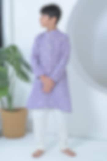 Purple Cotton Kurta Set For Boys by The Plum Bum