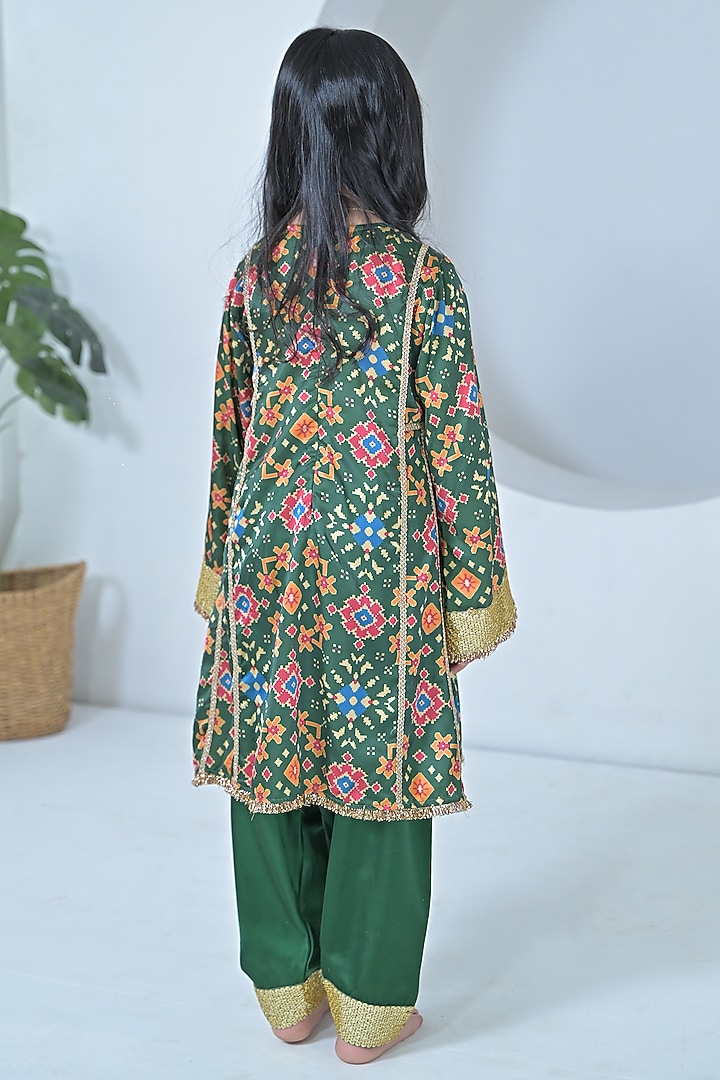 Green Modal Kurta Set For Girls by The Plum Bum at Pernia's Pop Up Shop