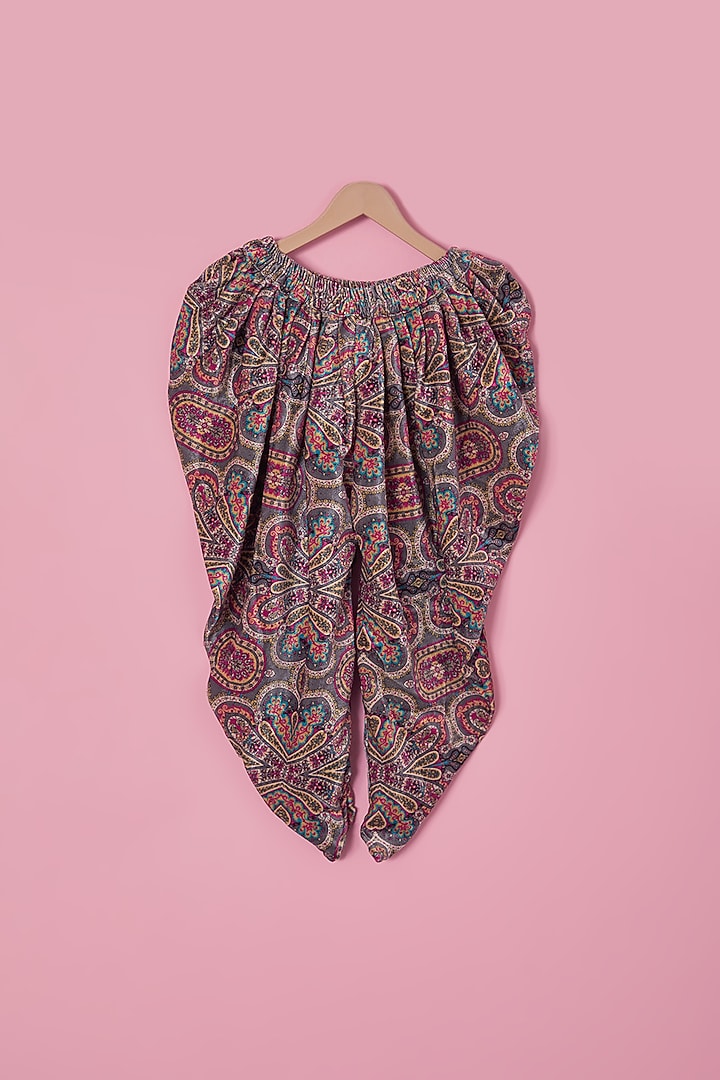 Fuchsia Velvet Kurta Set For Girls by The Plum Bum at Pernia's Pop Up Shop