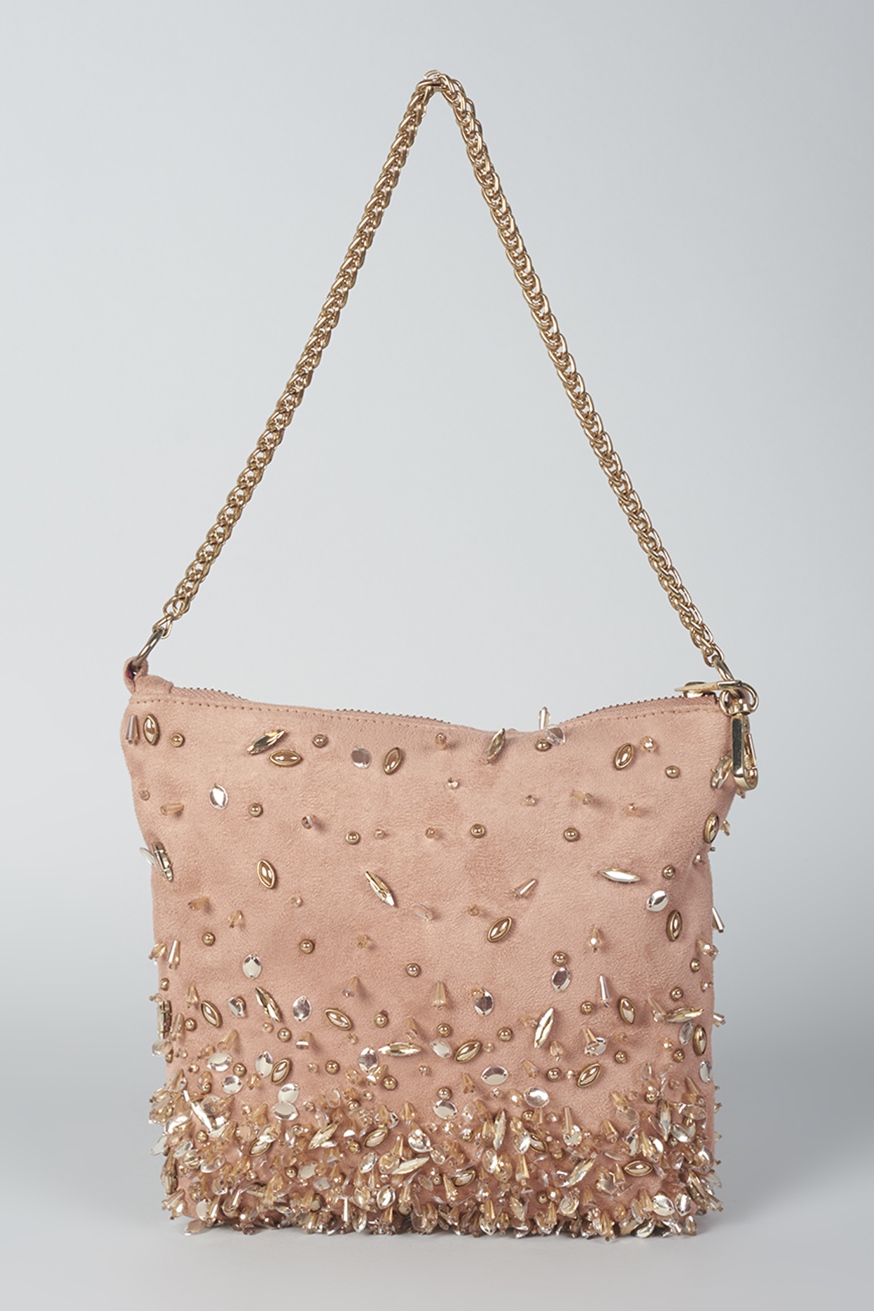 Pink Hand Embroidered Shoulder Bag by PLODE