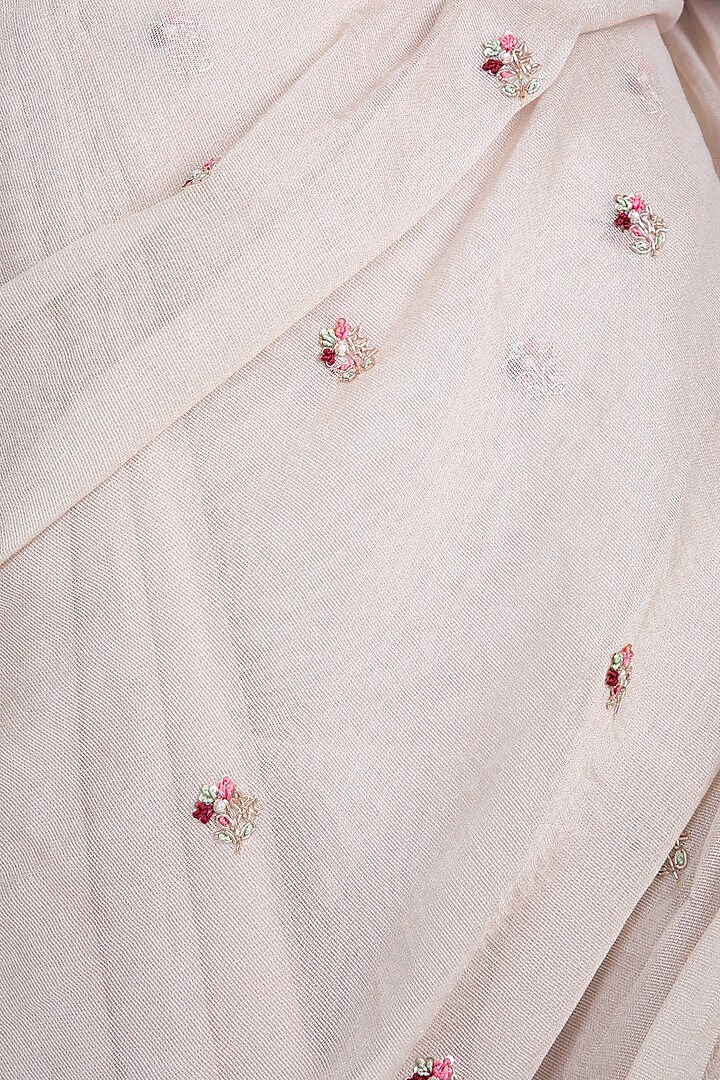 Ivory Shimmer Embroidered Wedding Saree Set by Pleats by Kaksha & Dimple at Pernia's Pop Up Shop