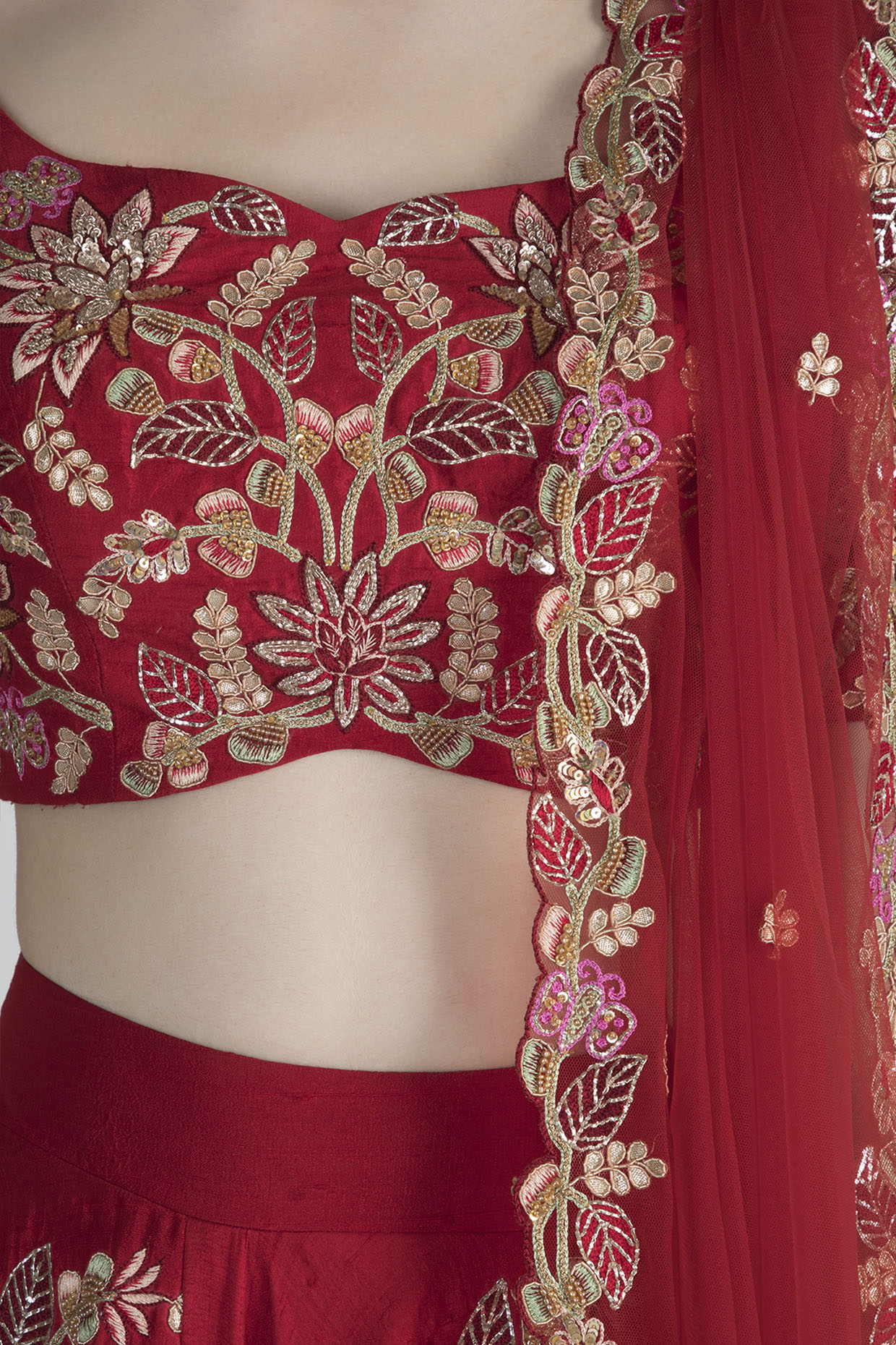 Beige & Pink Satin #Bridal #Lehenga #Choli with all over heavy zari  embroidery blouse design | Blouse back neck designs, Back neck designs, Neck  designs