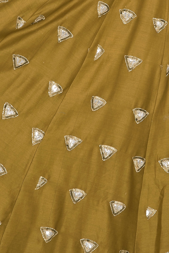 Dandelion Crepe Embroidered Anarkali Set For Girls by Pleats by Kaksha - Kids at Pernia's Pop Up Shop