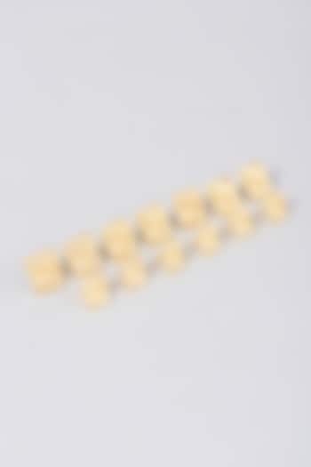 Gold Finish Textured Sherwani Buttons In Sterling Silver (Set of 13) by Plume Men at Pernia's Pop Up Shop