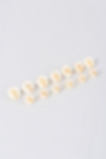 Gold Finish Enameled Sherwani Buttons In Sterling Silver (Set of 13) by Plume Men at Pernia's Pop Up Shop