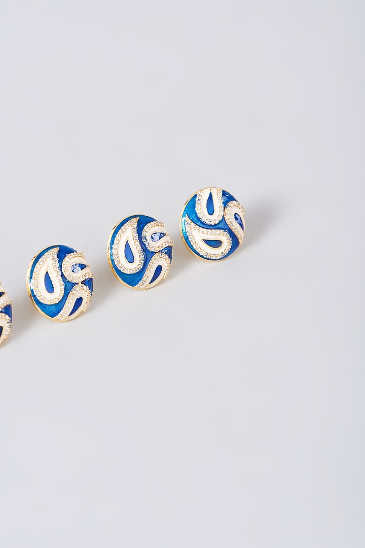 Gold Finish Sherwani Buttons In Sterling Silver (Set of 5) by Plume Men at Pernia's Pop Up Shop