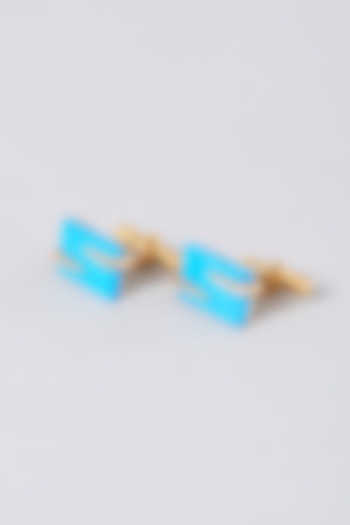 Turquoise Cufflinks In Sterling Silver (Set of 2) by Plume Men at Pernia's Pop Up Shop